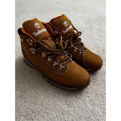 Timberland Mens Euro Hiker Wheat Brown Leather Boots A5TDX Size 8.5