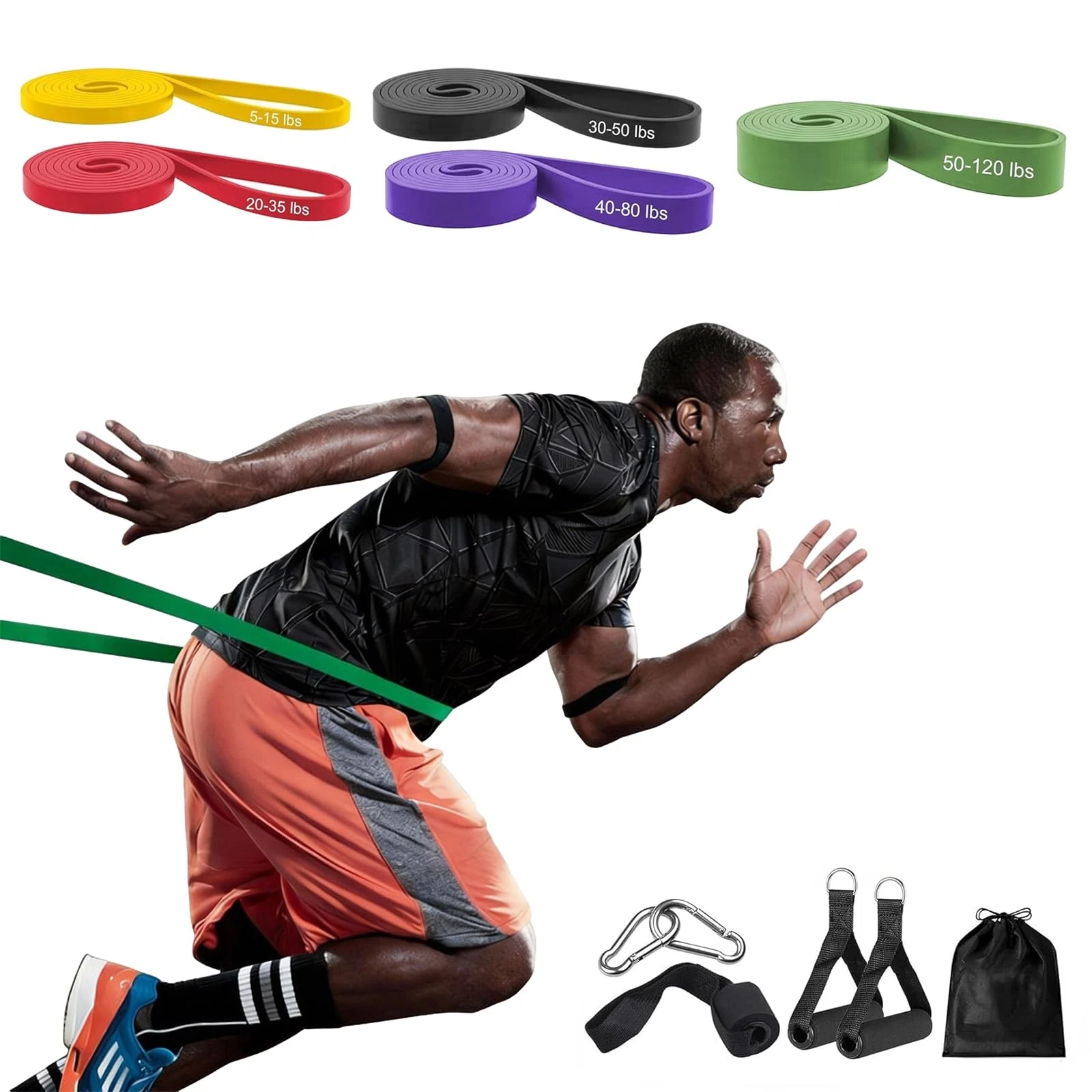 Resistance Bands, Workout Bands, Exercise Bands, Premium Natural Rubber Resis...