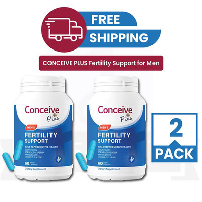 2 x Conceive Plus Fruchtbarkeitsunterstützung für Männer 60 Kapseln - männliche reproduktive Gesundheit