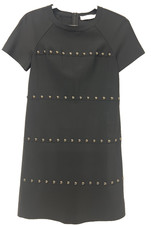 Tory Burch Waterbury Black Dress, XS, Short Sleeve, Studded Accents