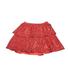 Girls Pull On Tiered Sequin Holiday Skirt - Cat  Jack Red Size Medium 8