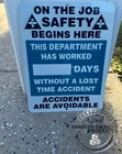 On the Job Safety Sign – Days Without Accident Aluminum Workplace Sign