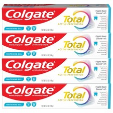 Colgate Total Whitening Toothpaste Gel Pack of 4 5.1 oz for Stronger Teeth 1.15 per gallon