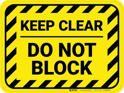 Keep Clear Do Not Block Floor Sign 12x9 Inch SelfAdhesive Industrial Vinyl