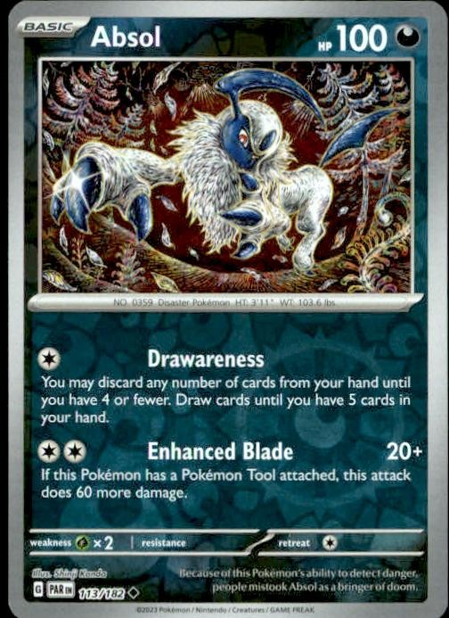 Absol 113/182 Uncommon Paradox Rift Reverse Holo NM