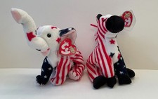 Lot of 2 Ty Beanie Babies - Lefty and Righty 2000