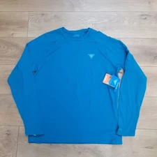 Columbia Mens Large PFG Wild Cast Sun Shirt Blue Echo 50 Upf L/S Shirt Cool New