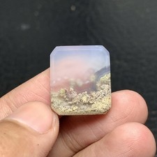 Scenic Moss Agate Cabochon 20x17x4.5mm High Quality 17 ct