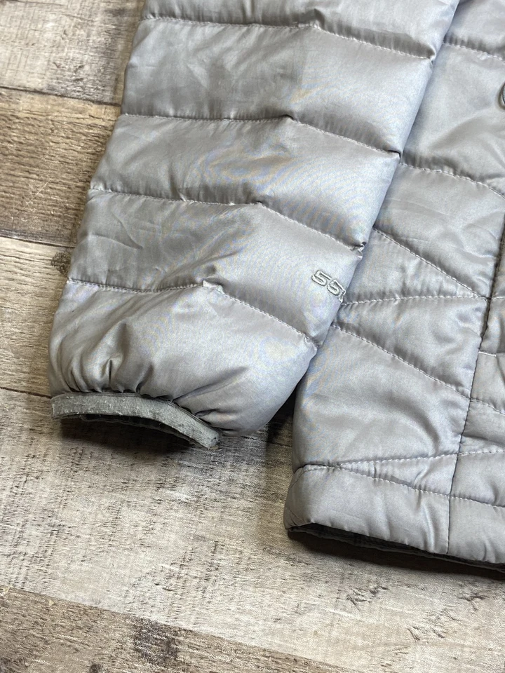 Abrigo chaqueta acolchada con cremallera de plumón de ganso 550 gris plateado talla M The North Face para mujer Foto 4 de 4