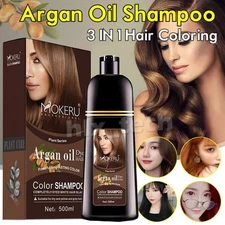 MOKERU Natural Permanent Instant Fast Hair Dye Color Shampoo with Argan Oil New