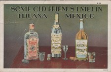 Old Friends I Met In Tijuana Mexico 1929 Gordon's Gin Hennessy Postcard