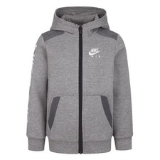 Nike Boy's Air Full Zip Hoodie Little Kids Carbon Heather 4 Little Kid