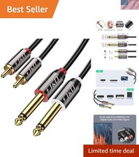 1/4 to RCA Cable, Gold Plated Copper Shell Heavy Duty TS to Dual RCA Stereo A...