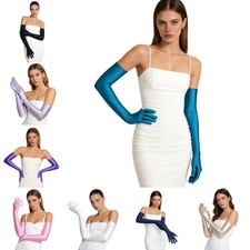 1Pair Women Long Nylon Gloves High Stretch Retro Extra Long Gloves Cosplay Party