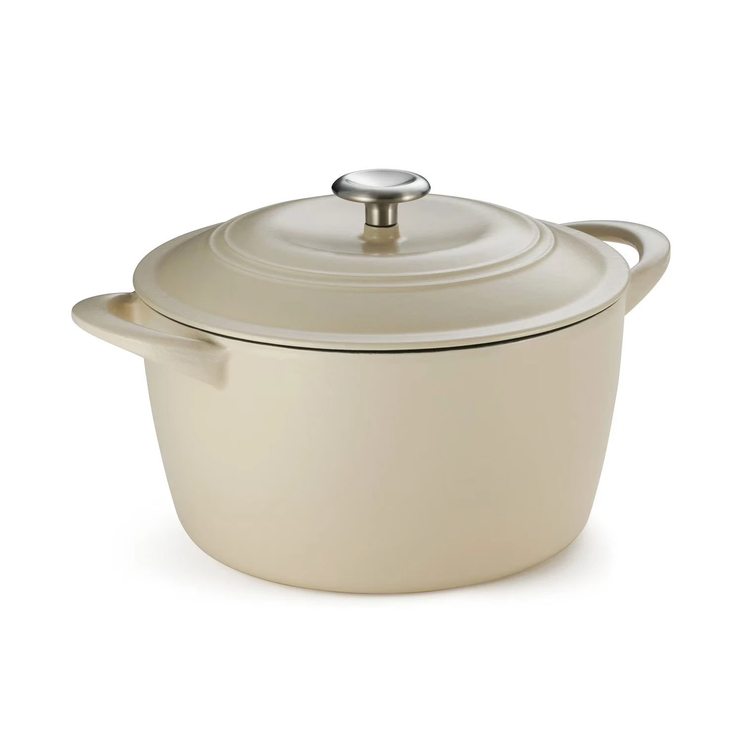 Tramontina Enameled Cast Iron 7-Quart Covered Round Dutch Oven (Matte Sand)