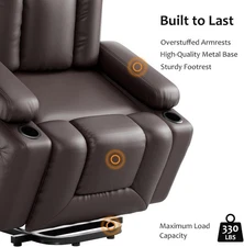 22" Electric Recliner Chair Heated Massage Ergonomic Lift Chair for Home
