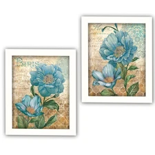 "Paris Blue Collection"2-Piece Vignette By Ed Wargo,Printed Wall Art,Ready To Ha