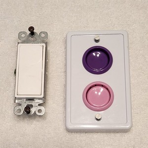 Video Arcade Game Light Wall Plate Cover With Switch Included (Pink/Purple)
