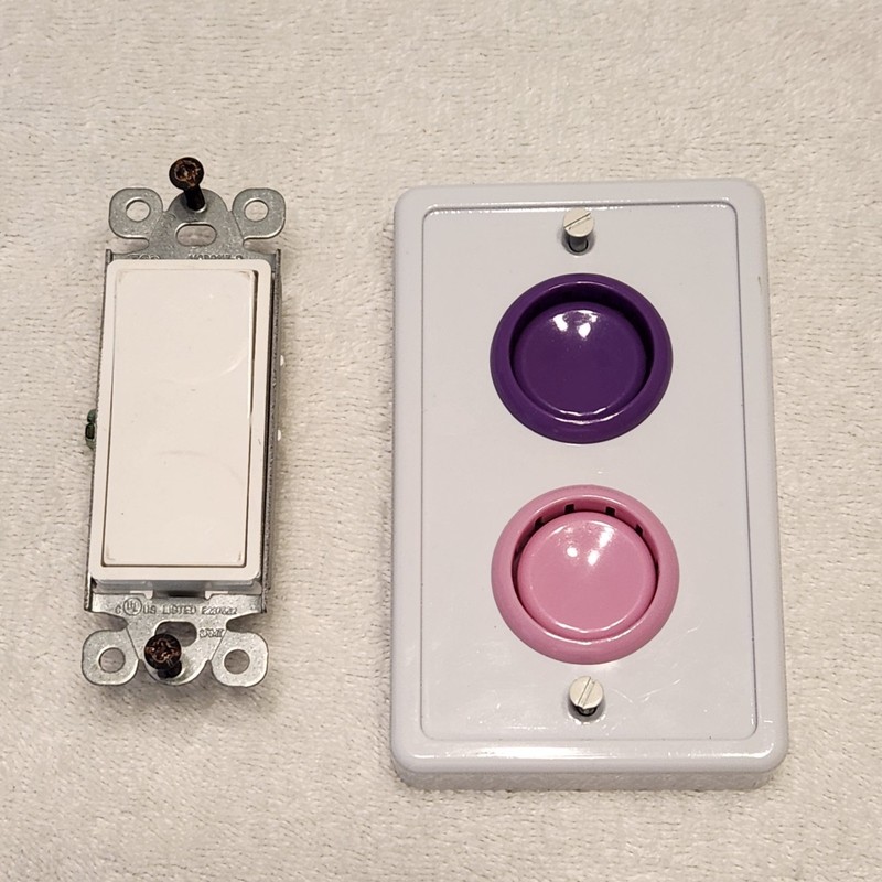 Video Arcade Game Light Wall Plate Cover With Switch Included (Pink/Purple)