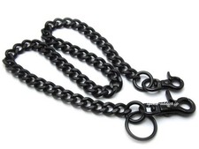 Solid Brass Cast Double-Clip Wallet Chain (Kihei Cut) Matte Black