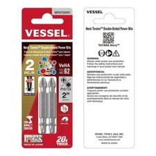 VESSEL Neck Torsion Double-Ended Power Bits PH2XT25X50 2PC (Carded)