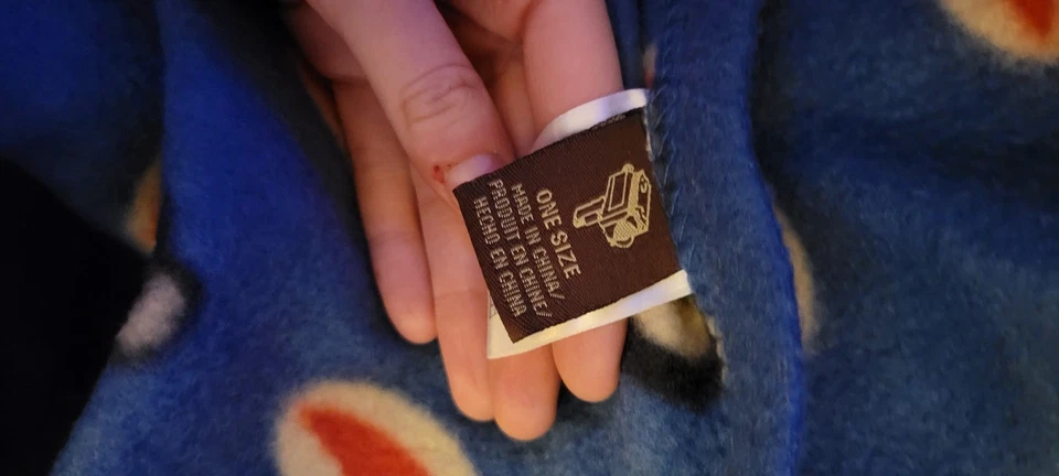 Bata polar vintage Paul Frank Julius de gran tamaño azul bolsillos traseros rara talla única Foto 3 de 4