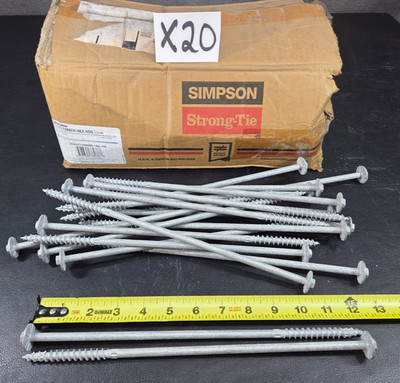 (QTY 20) Simpson Strong-Tie 0.276 in. x 12 in. SDWH Timber-Hex HDG Wood Screw