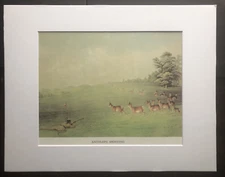 Currier & Ives "Antelope Shooting" Matted Art Print