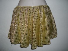 Star Struck Designs DANCE SKIRT Girls SHINY GOLD MICRODOT Sparkle JAZZ BALLET