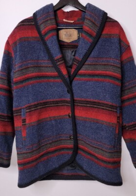 Vintage Woolrich 3 Button Coat Jacket Aztec Southwestern
