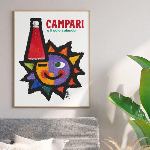 Campari 1970 Italian Retro Poster, Designed by Clestino Piatti, Premium Matte - Picture 4 of 5