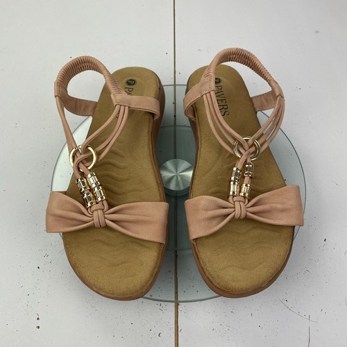 PAVERS Sandals 4 37 Pink Womens Ankle Strap Pull On - Picture 2 of 11