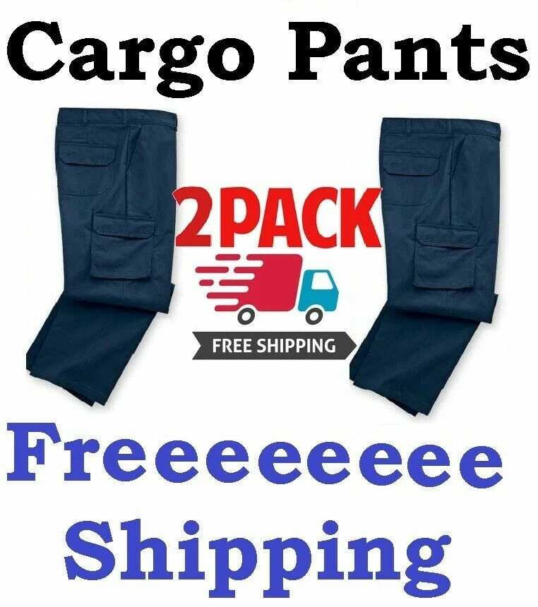 Cargo Work Pants - Pack of 2 - Pick Your Color -FREE SHIP