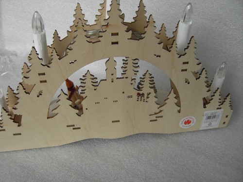 DECORAZIONE NATALIZIA SCENA INVERNALE CON ILLUMINAZIONE IN LEGNO - Picture 5 of 6
