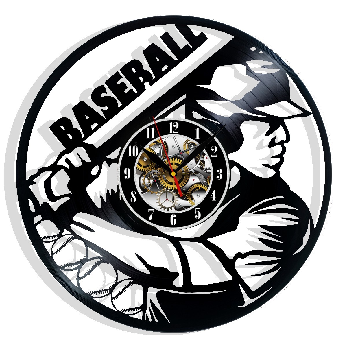 Baseball Vinyl Wall Clock Home Design Best Gift Birthday Holiday Present
