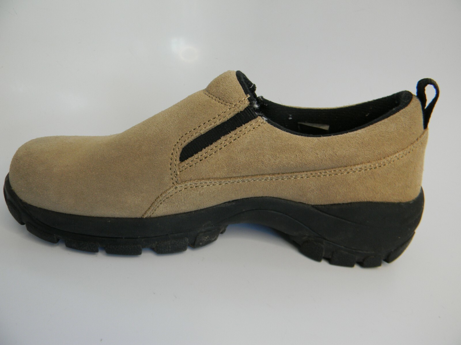 Womens Lands End Tan Suede Leather Slip 