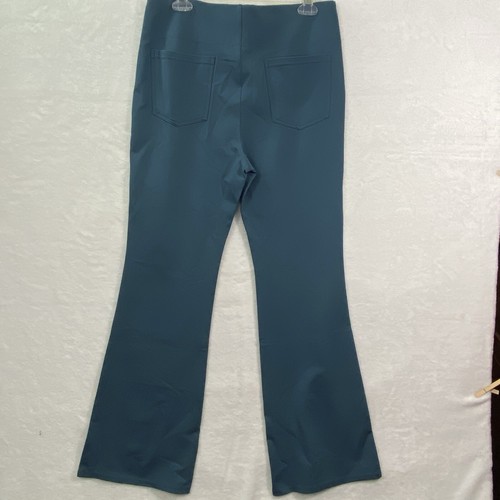 Halara Flex NEW Large High Waisted Back Side Pocket Slight Flare Work Pants Teal - Picture 11 of 16