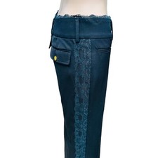 Dolce Gabbana black pants with lace detailing sz m Waist: 28 Inches Length:33 In