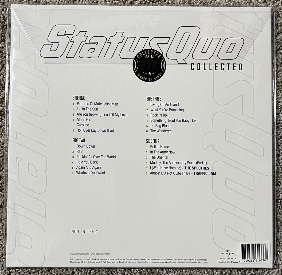 欧2LP Status Quo Collected MOVLP2040 Music On Vinyl 未開封 /00660 Status Quo - Collected VINYL LP LTD EDITION Purple Vinyl