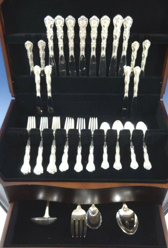 Juego de cubiertos Rondo by Gorham de plata de ley servicio 45 piezas Foto 2 de 4