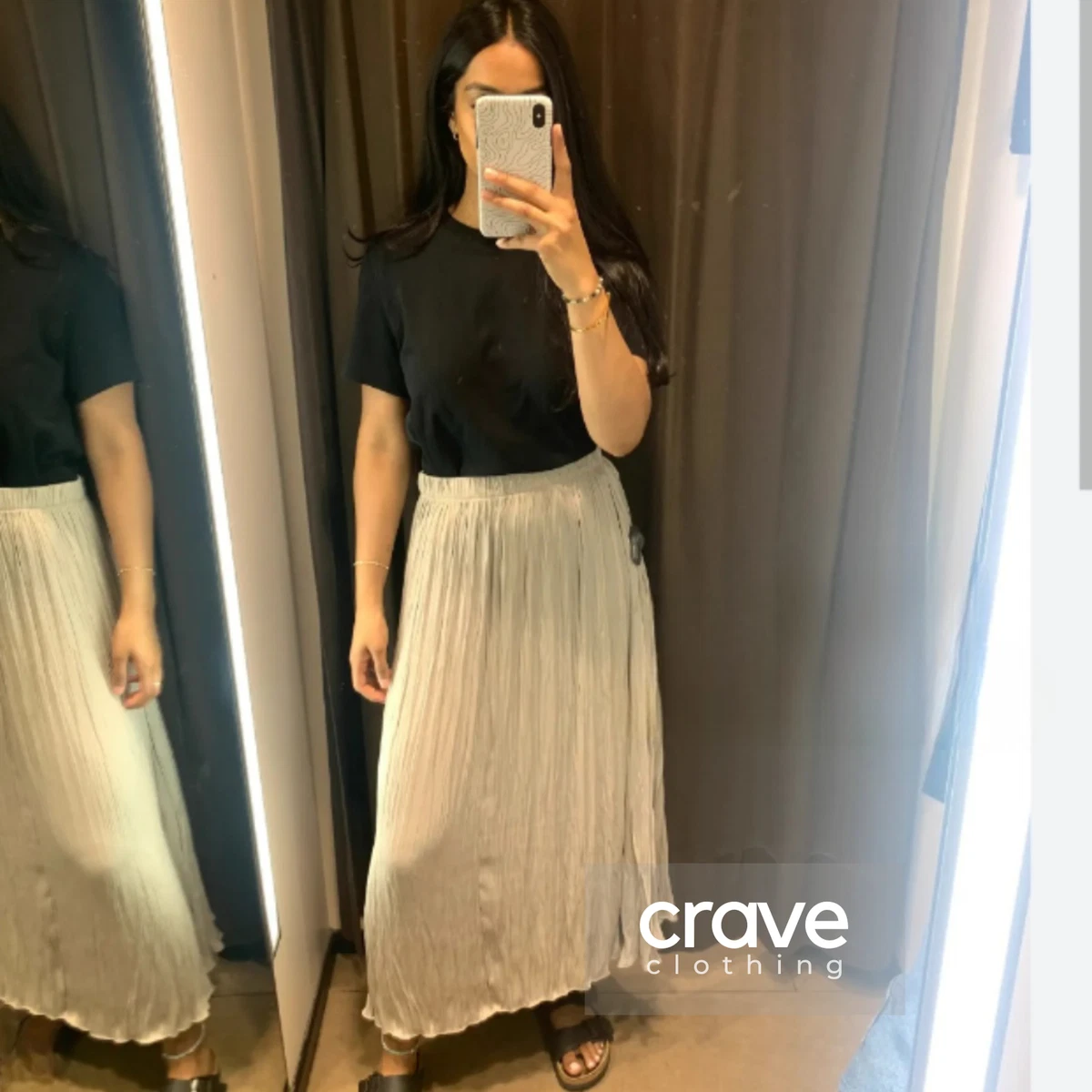 Zara pleated top midi skirt ebay