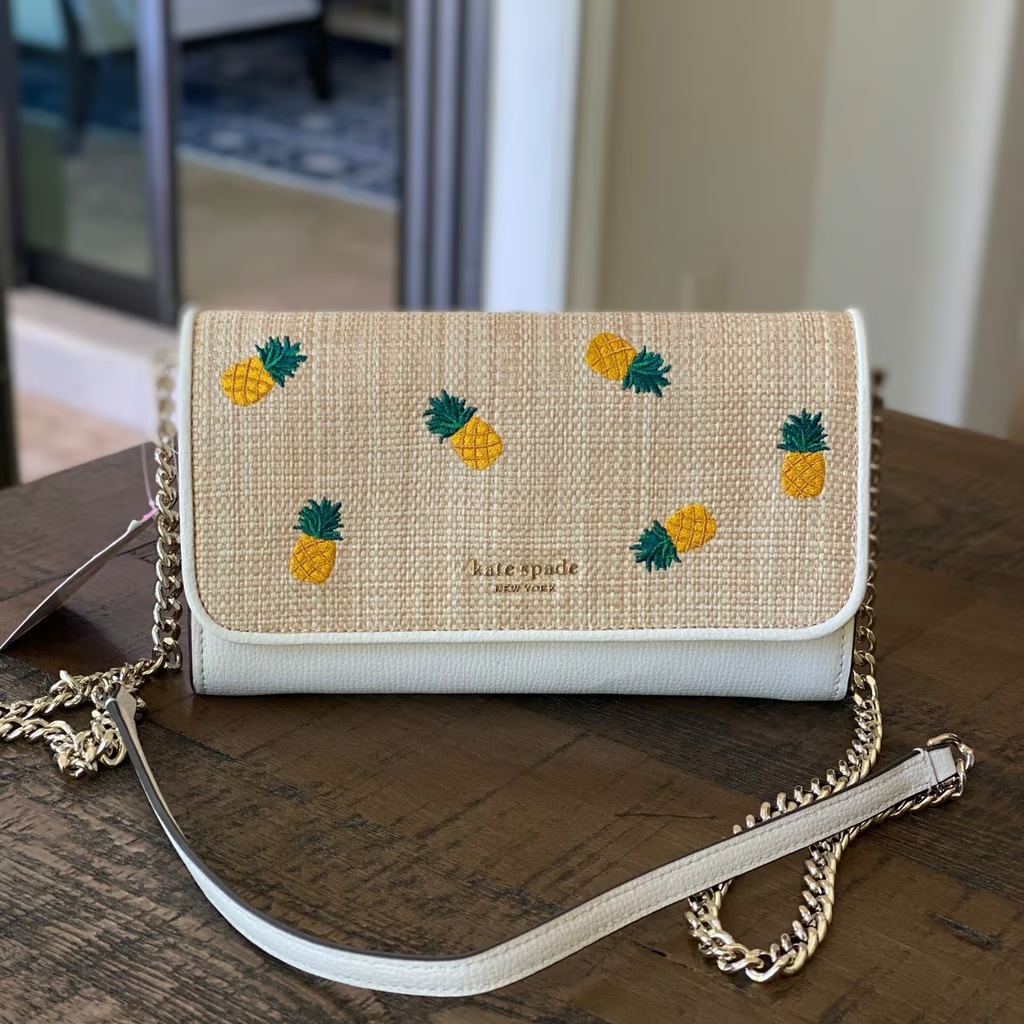 New K7175 kate spade darcy pineapple chain wallet Pineapple | eBay