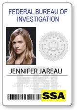 CRIMINAL MINDS JENNIFER JAREAU NAME BADGE PROP HALLOWEEN COSPLAY PIN BACK