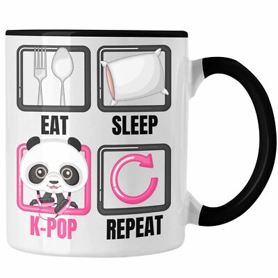 Trendation - Eat Sleep K-Pop Tasse Geschenk Koreanische Musik Kpop Geschenkidee
