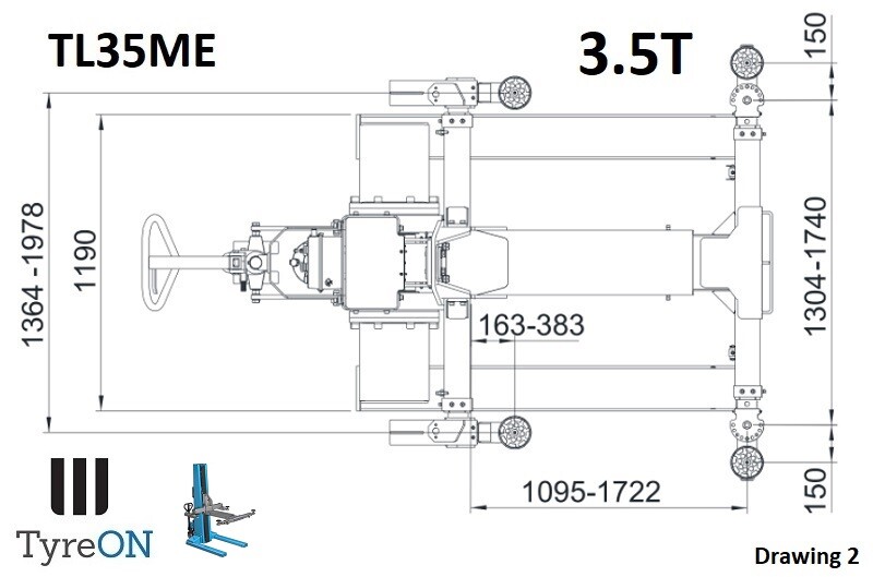TL35ME mobile single post lift - portable 1 post car lift - 3,5T