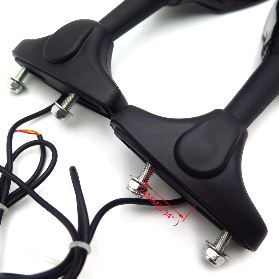 Espejo retrovisor LED negro para Yamaha YZF R6 R6S/Triumph Daytona lente de humo Foto 4 de 4