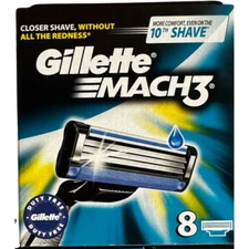 Gillette Mach3 Razor Blade Refill ,Manual Razor Men , 8 count FREE SHIPPING