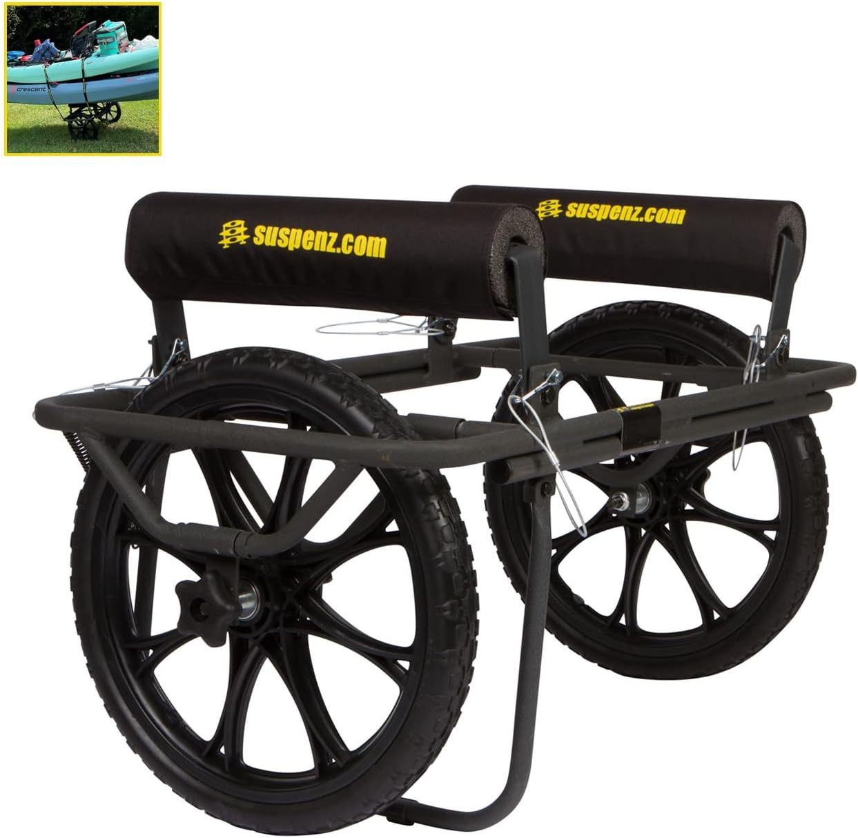 Suspenz Kayak Canoe Transport Cart, All-Terrain Super Duty Trolley Carrier wi...