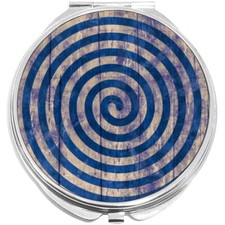 Blue Swirl Pattern Compact with Mirrors - Perfect for your Pocket or Purse