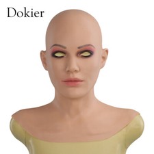 Dokier Silicone Female Mask Full Head Masks Hoods With Neck For Crossdresser